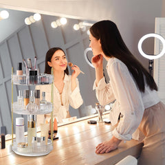 Oifecsie mid tier with skincare bottles organized for quick access