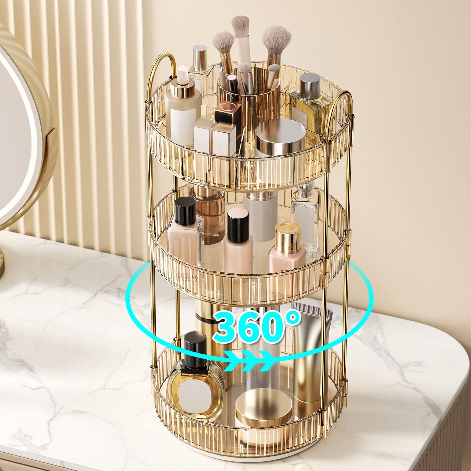 Oifecsie size comparison with skincare bottles showing large-capacity storage
