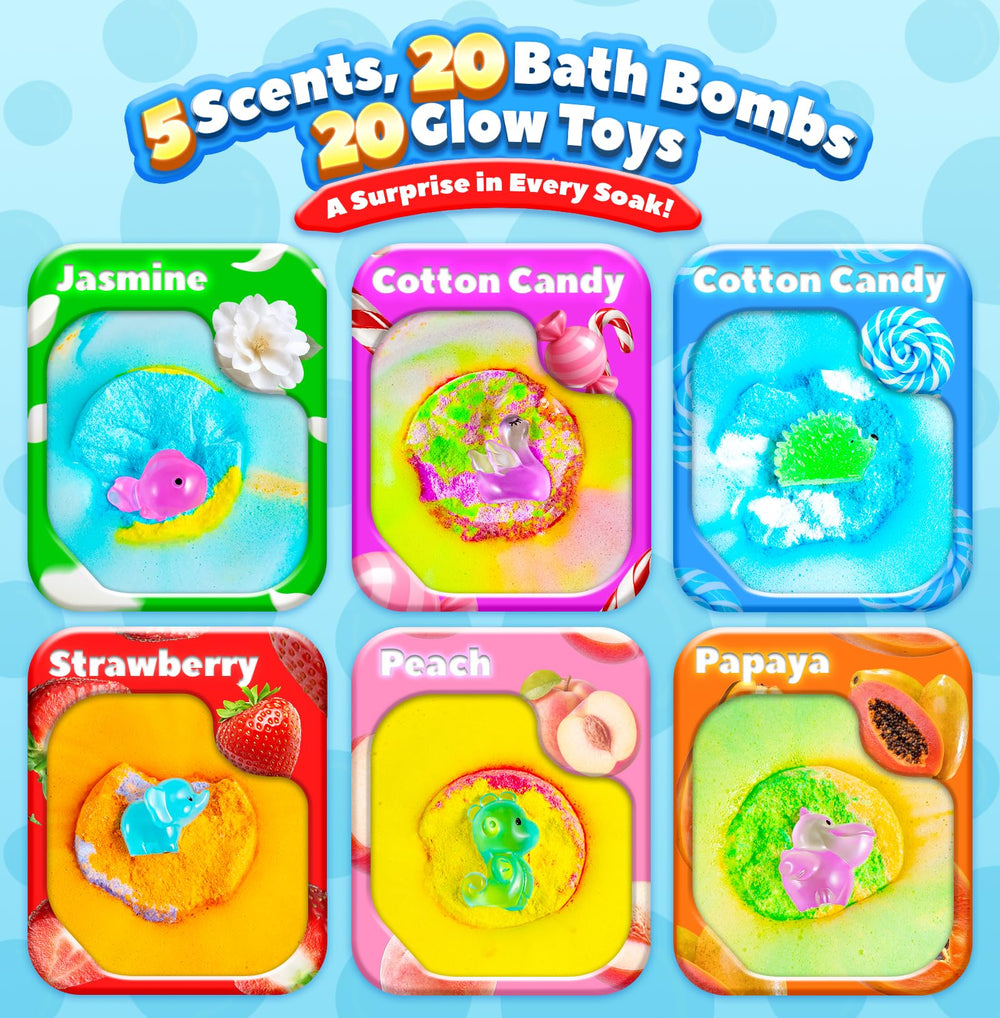 OinkSplash glow toy emerging from dissolved bomb, sparking child excitement