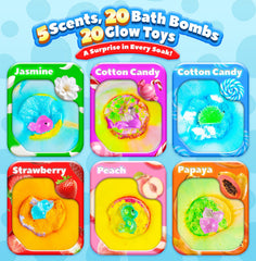 OinkSplash glow toy emerging from dissolved bomb, sparking child excitement