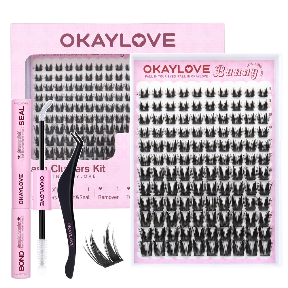 OKAYLOVE front packaging of Bunny clusters kit showing included items and benefits