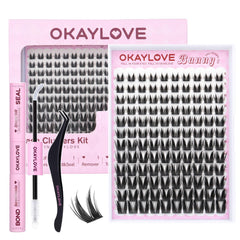 OKAYLOVE front packaging of Bunny clusters kit showing included items and benefits