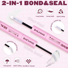 OKAYLOVE close-up of dual-ended applicator, precise brushes for accurate application