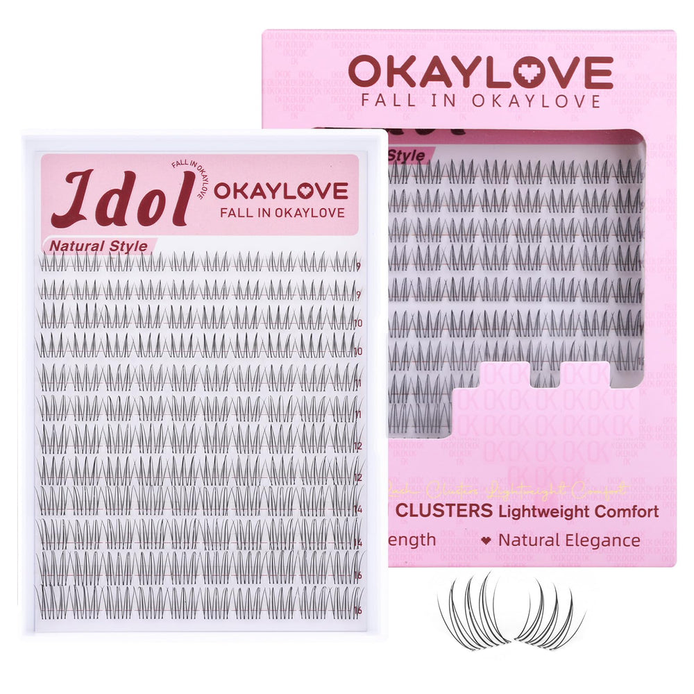 OKAYLOVE front packaging showing 120 clear-band cluster set and benefits