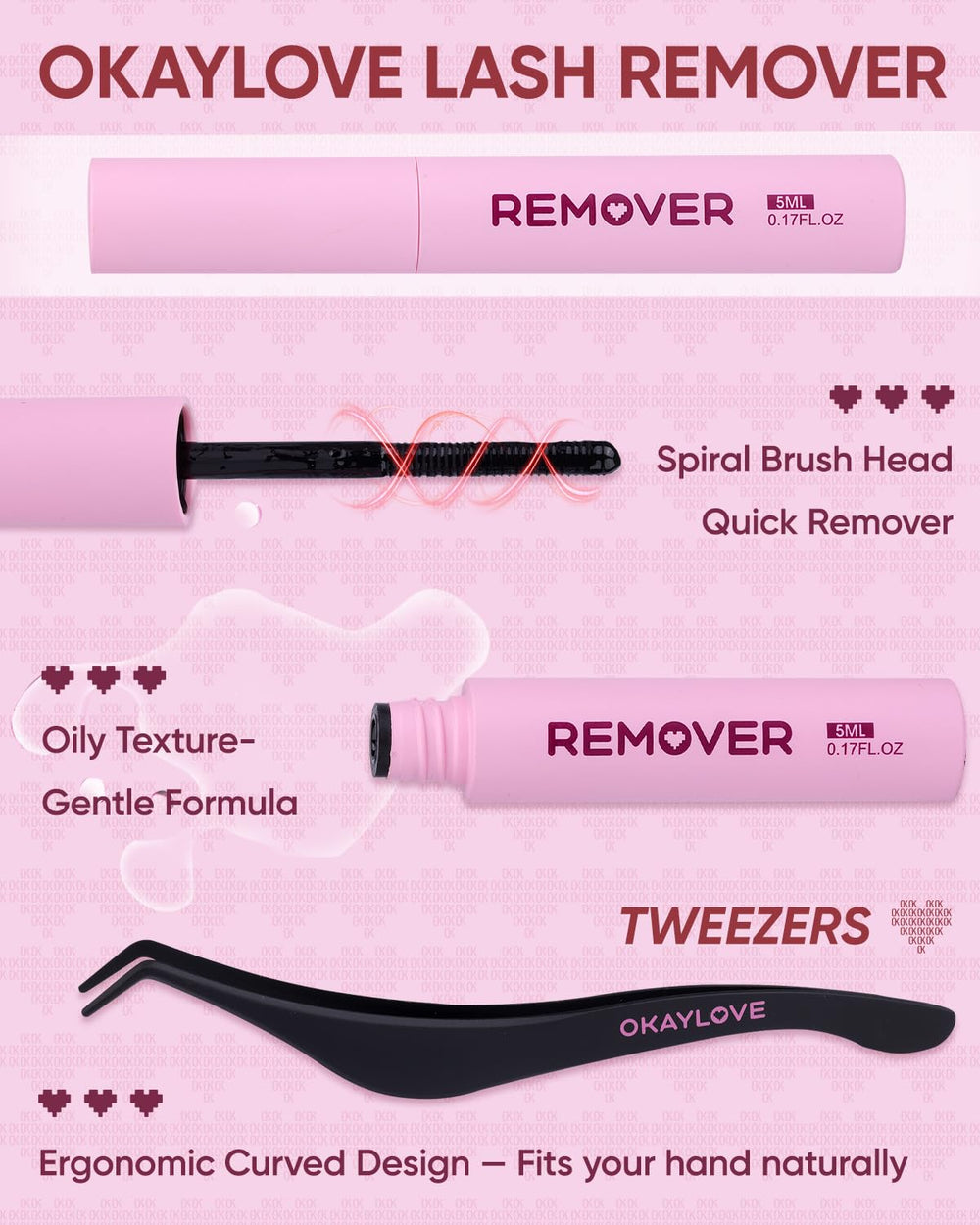 OKAYLOVE spiral brush remover demonstrating gentle, safe removal