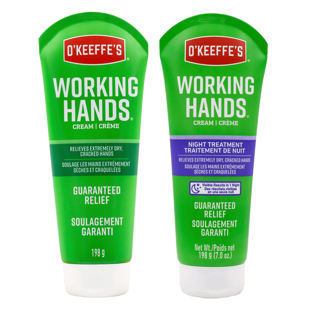 O'Keeffe's working hands tube front view showing relief for cracked hands