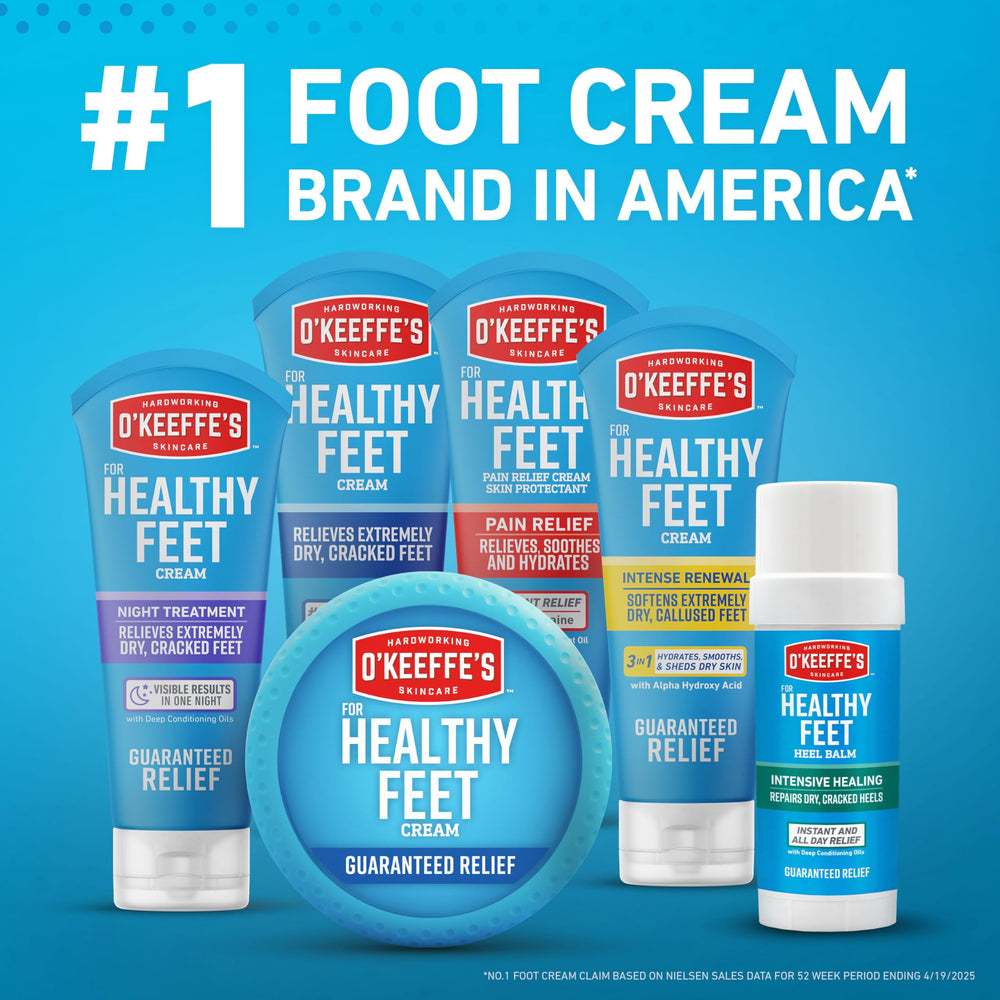 O'Keeffe's applying to heel demonstrating targeted dry skin care