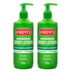 O'Keeffe's front packaging 2-pack showing value and unscented benefit