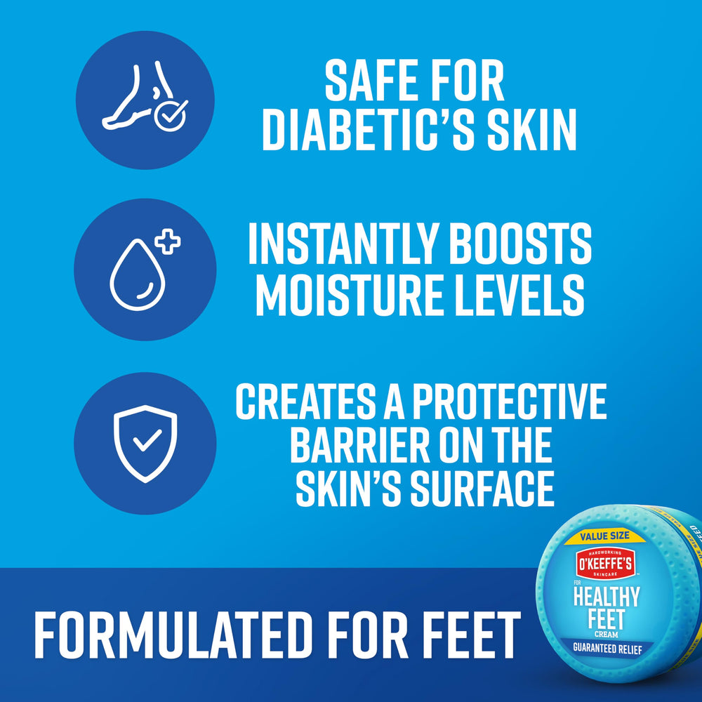 O'Keeffe's before and after feet comparison illustrating visible moisture improvement