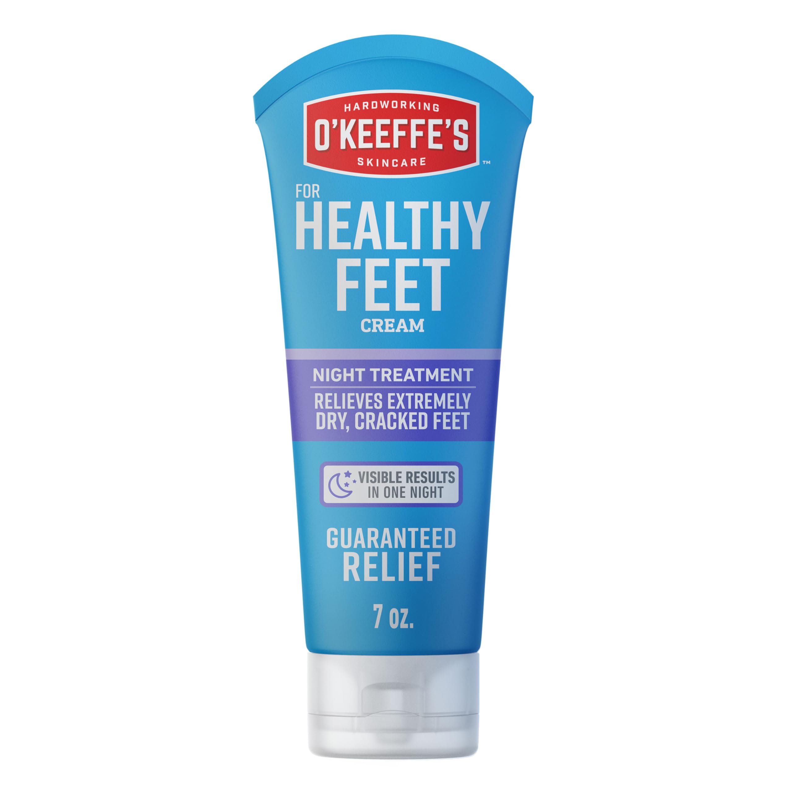 O'Keeffe's front of tube showing brand and benefits for overnight repair