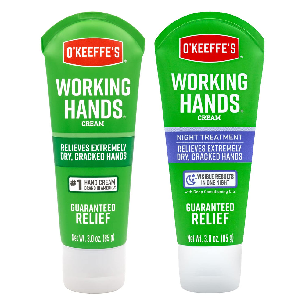 O'Keeffe's front packaging showing two 3 oz tubes and clear labels
