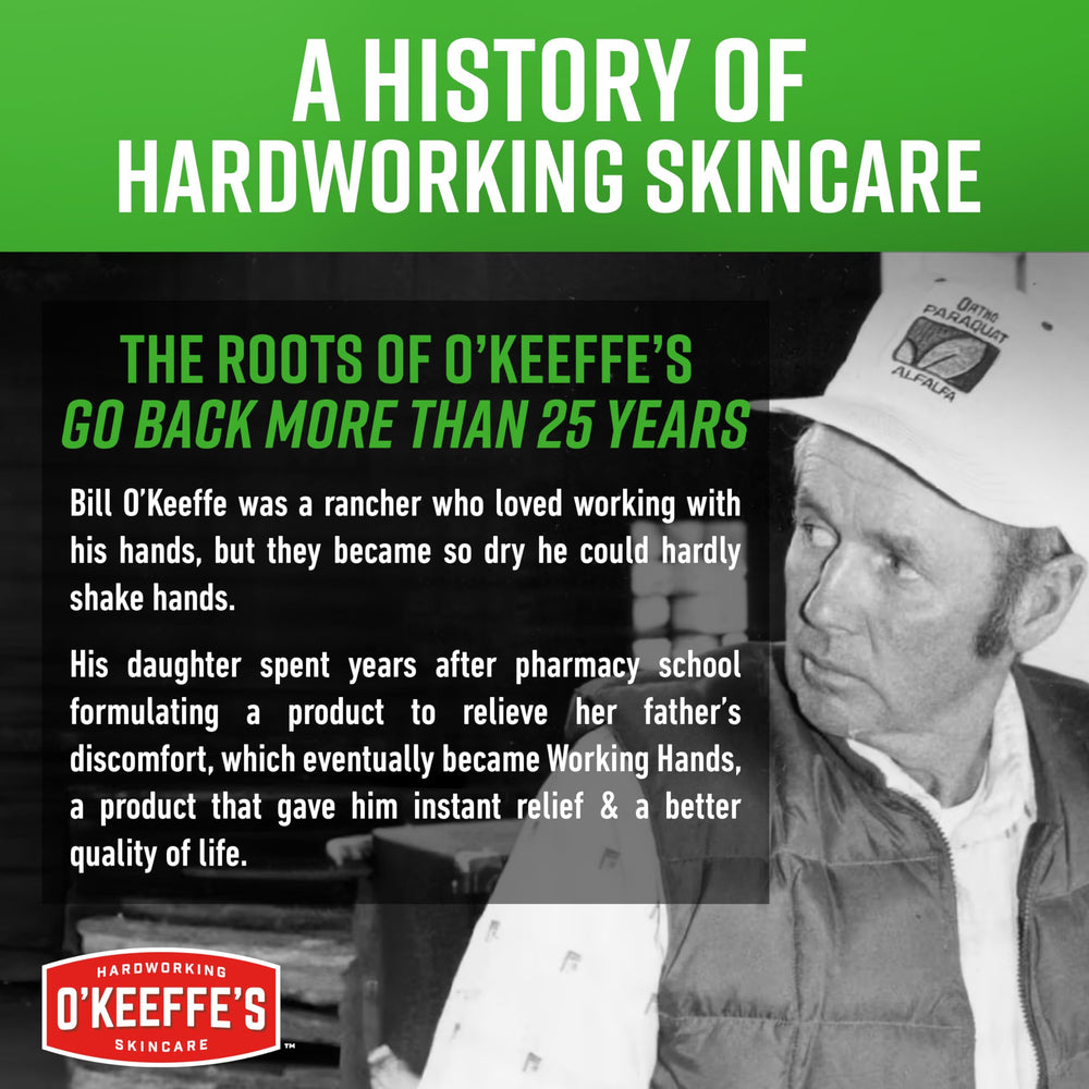 O'Keeffe's hand cream being applied to cracked hands for fast moisture