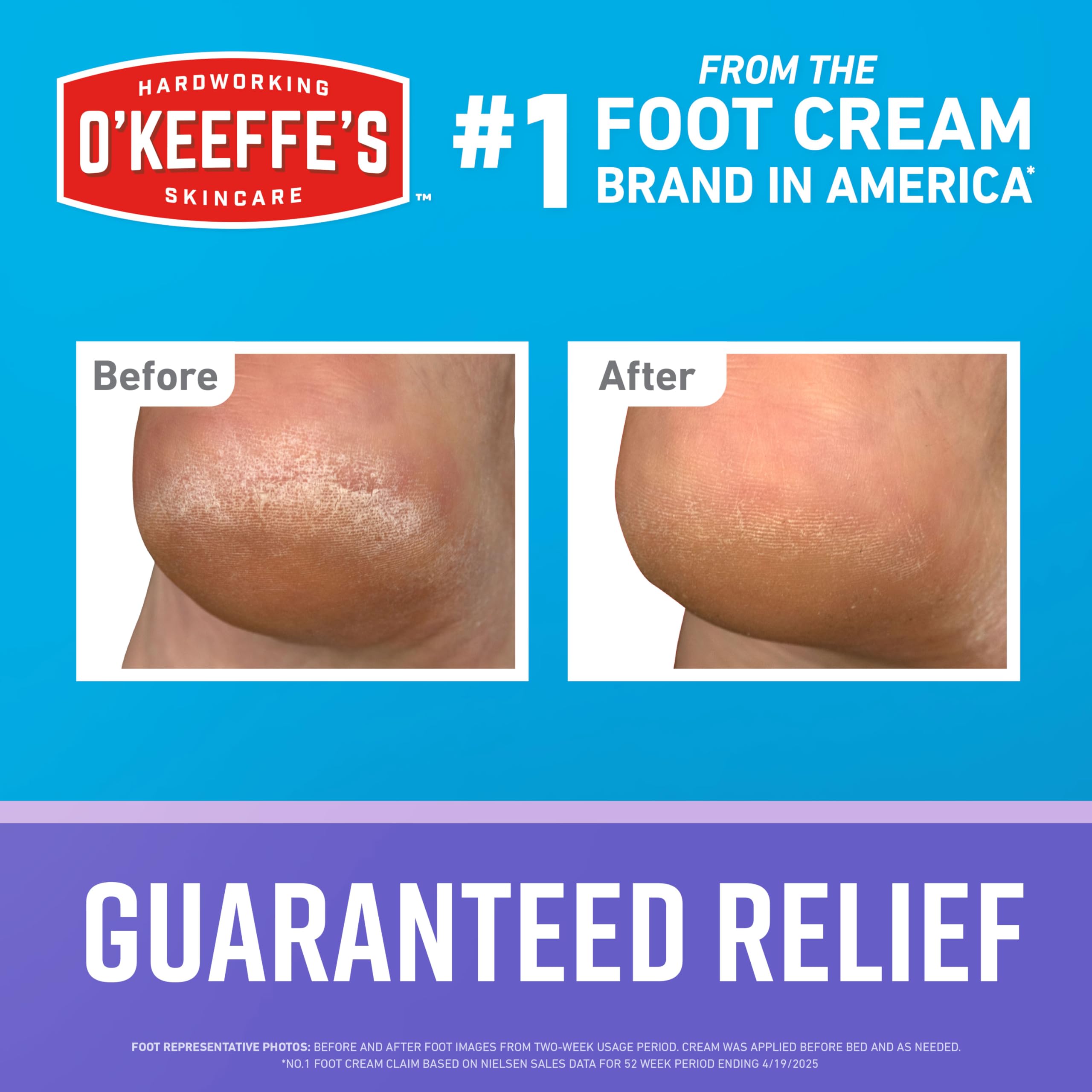 O'Keeffe's open cap showing thick cream texture for deep hydration
