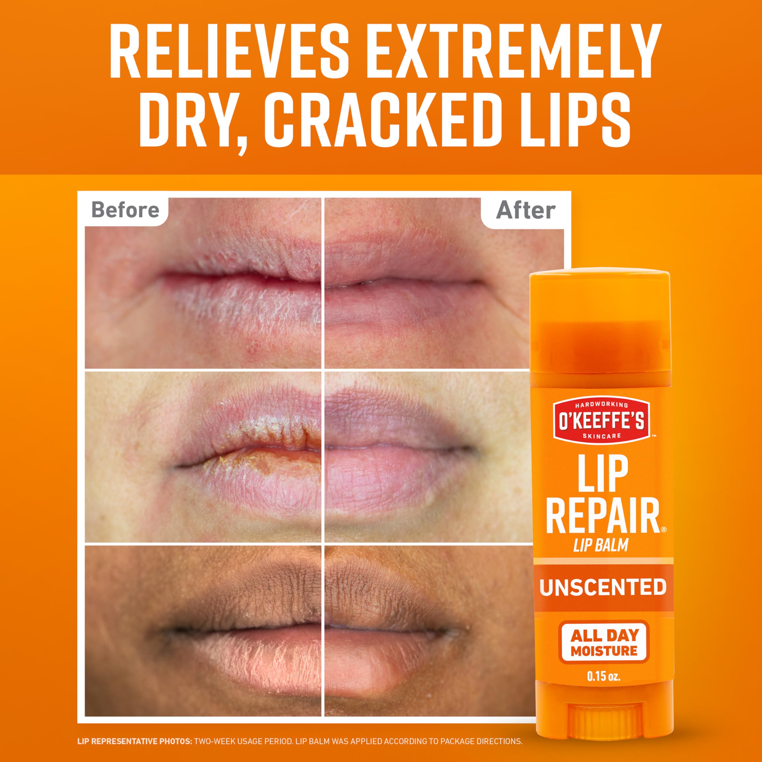 O'Keeffe's stick close-up of balm texture demonstrating smooth absorption