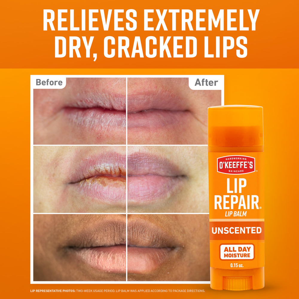 O'Keeffe's stick close-up of balm texture demonstrating smooth absorption