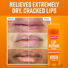 O'Keeffe's stick close-up of balm texture demonstrating smooth absorption