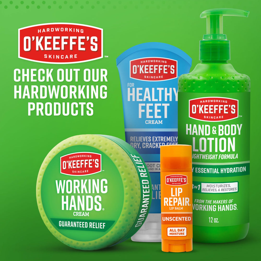 O'Keeffe's label close-up highlighting ingredient clarity and trust