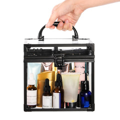 Okllen crown box on vanity in use showing quick access benefit