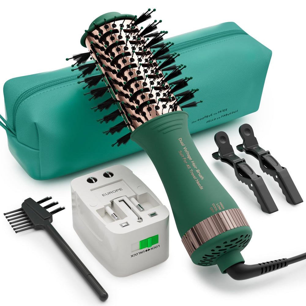 Olaermoso travel brush front view showing compact design and branding benefits