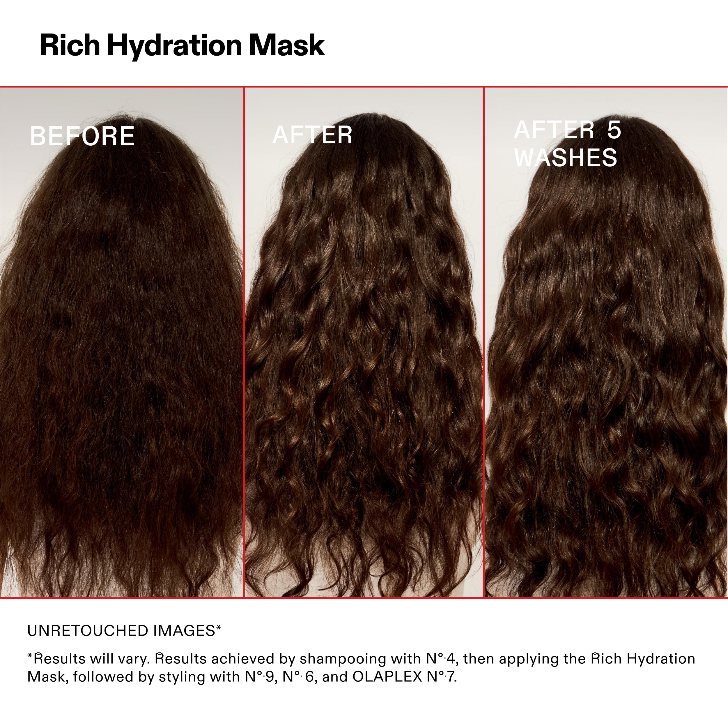 Olaplex before and after shine comparison showing improved gloss