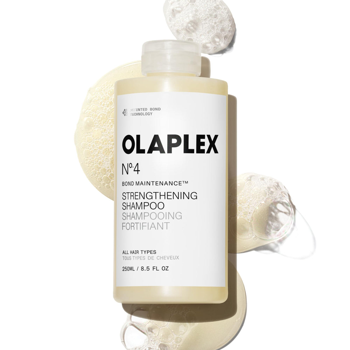 Olaplex N°.4 front bottle shot showing clean packaging and volume benefit