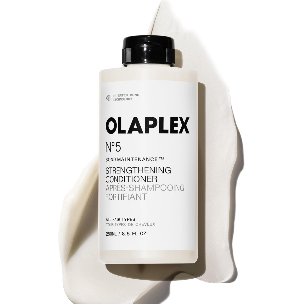 Olaplex bottle front view showing product and repair benefits