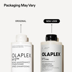 Olaplex N°.5FINE label and pump detail highlighting easy application and precision