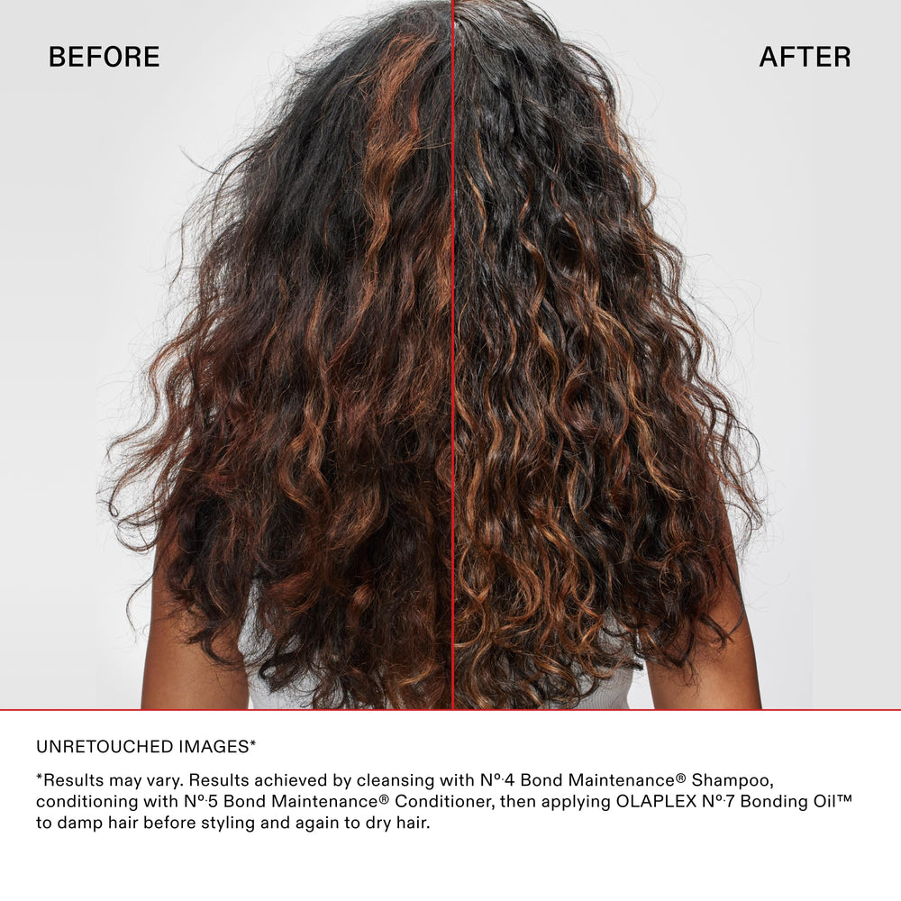 Olaplex N°.7 polished shiny ends showing enhanced gloss and softness