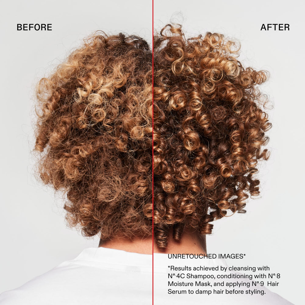 Olaplex N°.4C ingredient list graphic showing clarifying system benefits