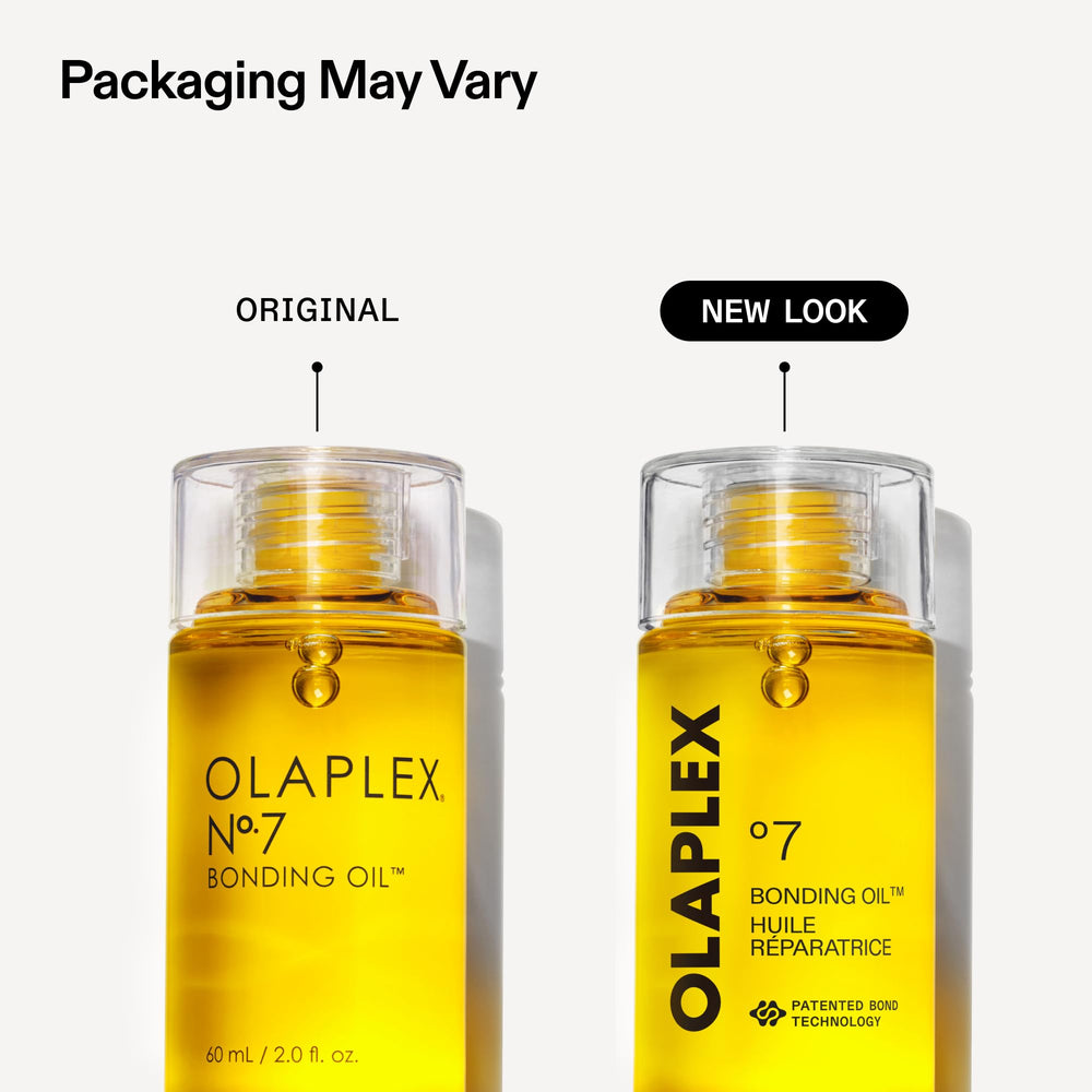 Olaplex No.7 texture droplet on hand demonstrating lightweight, non-greasy feel