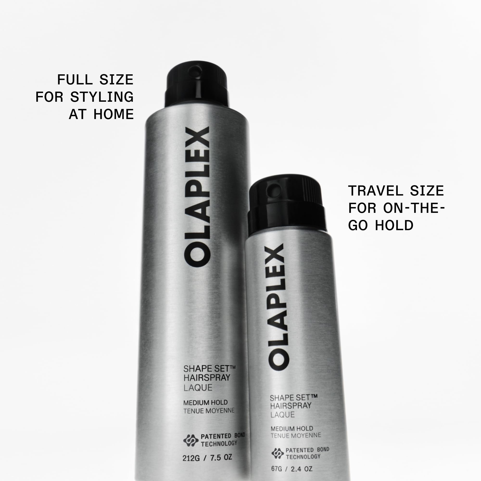 Olaplex Shape Set tucked in a travel bag for on-the-go styling benefit