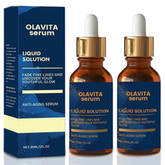 Olavita front packaging showing the dual serum bottles and benefits
