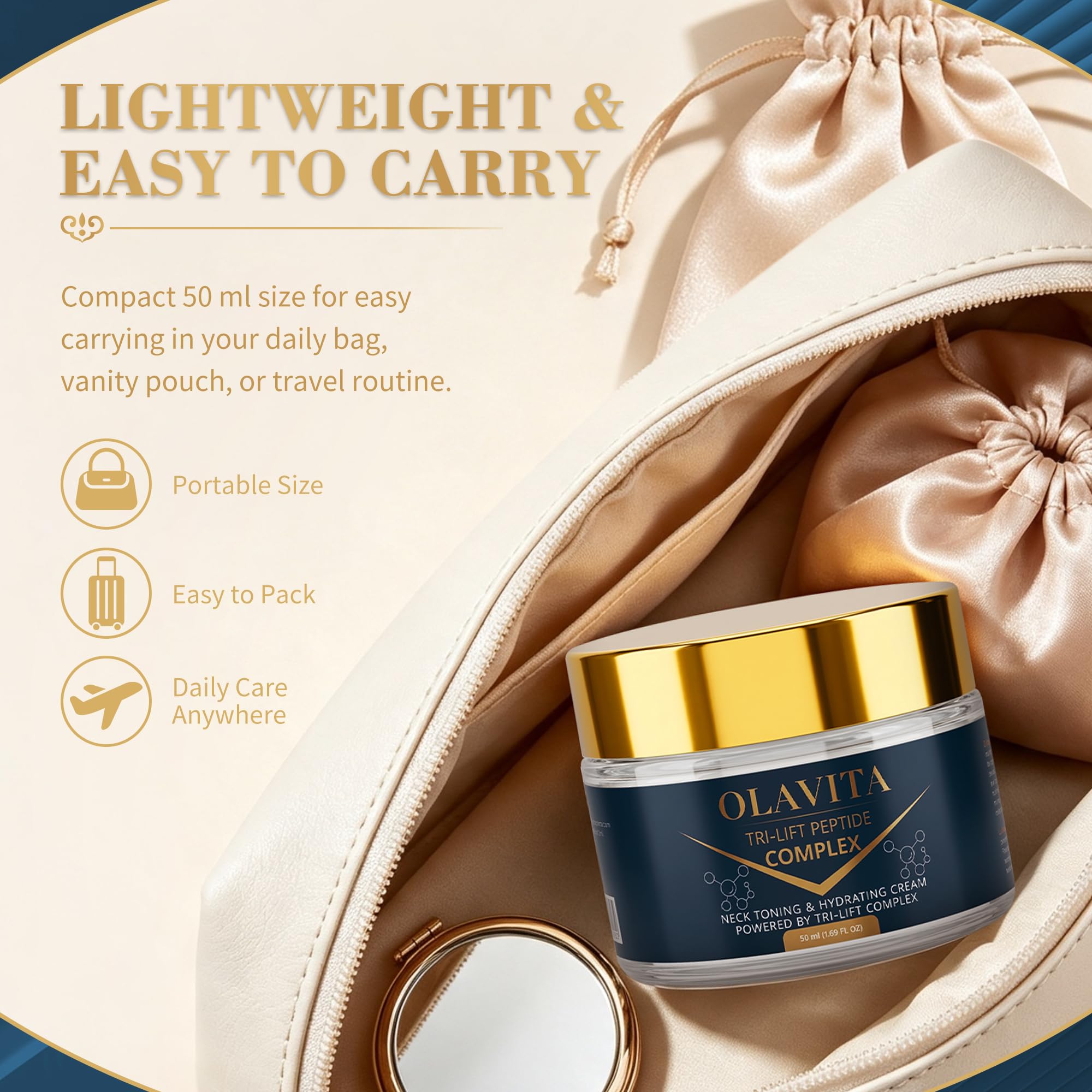 Olavita Liquid on bathroom vanity in lifestyle setting encouraging routine