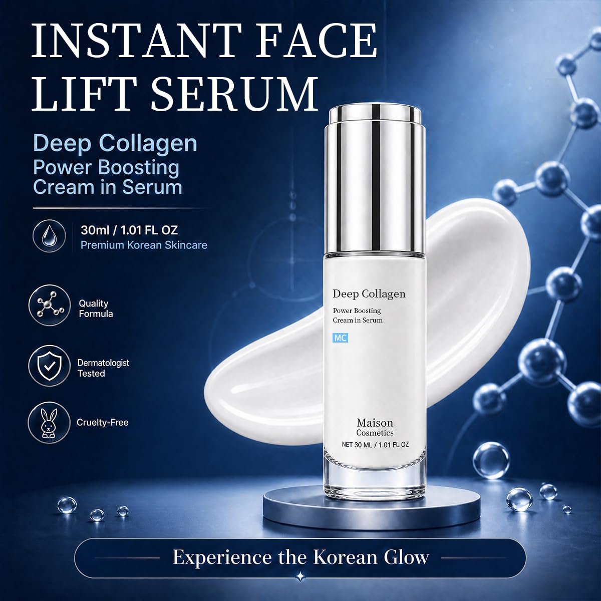 OLAVITA Maison close-up label highlighting collagen, Volufiline and hyaluronate