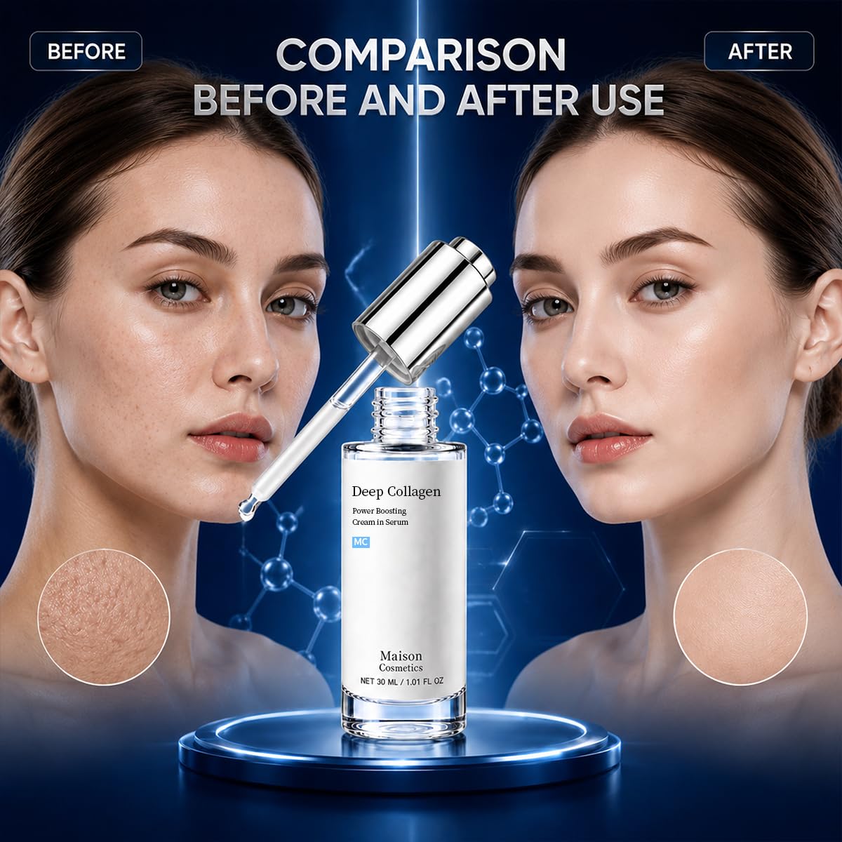 OLAVITA Maison layered under makeup to show non-greasy daytime finish