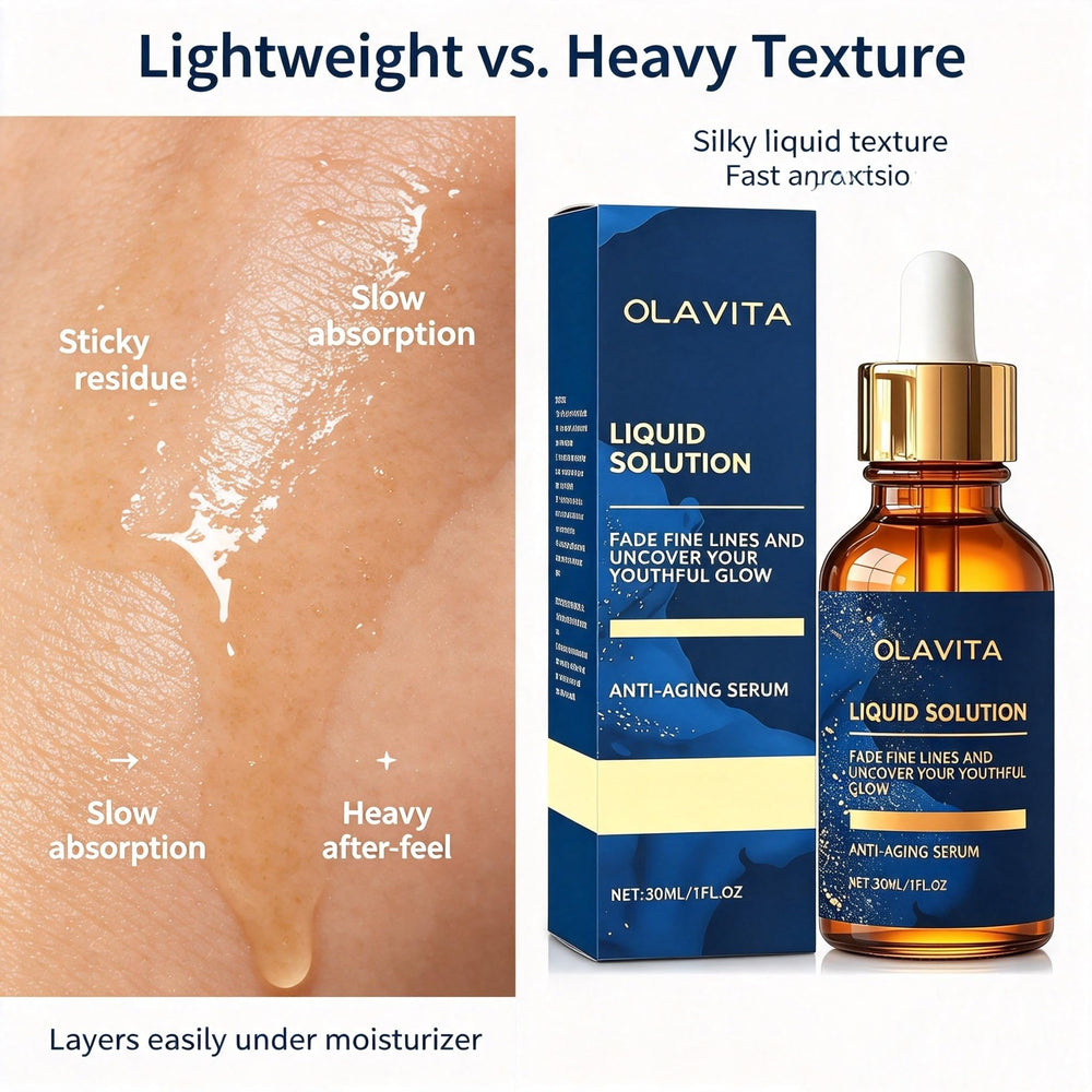 OLAVITA application on neck and face showing firming and smoothing benefit