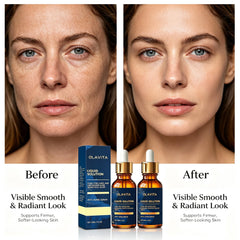 OLAVITA texture drop on skin demonstrating fast absorption and lightweight feel