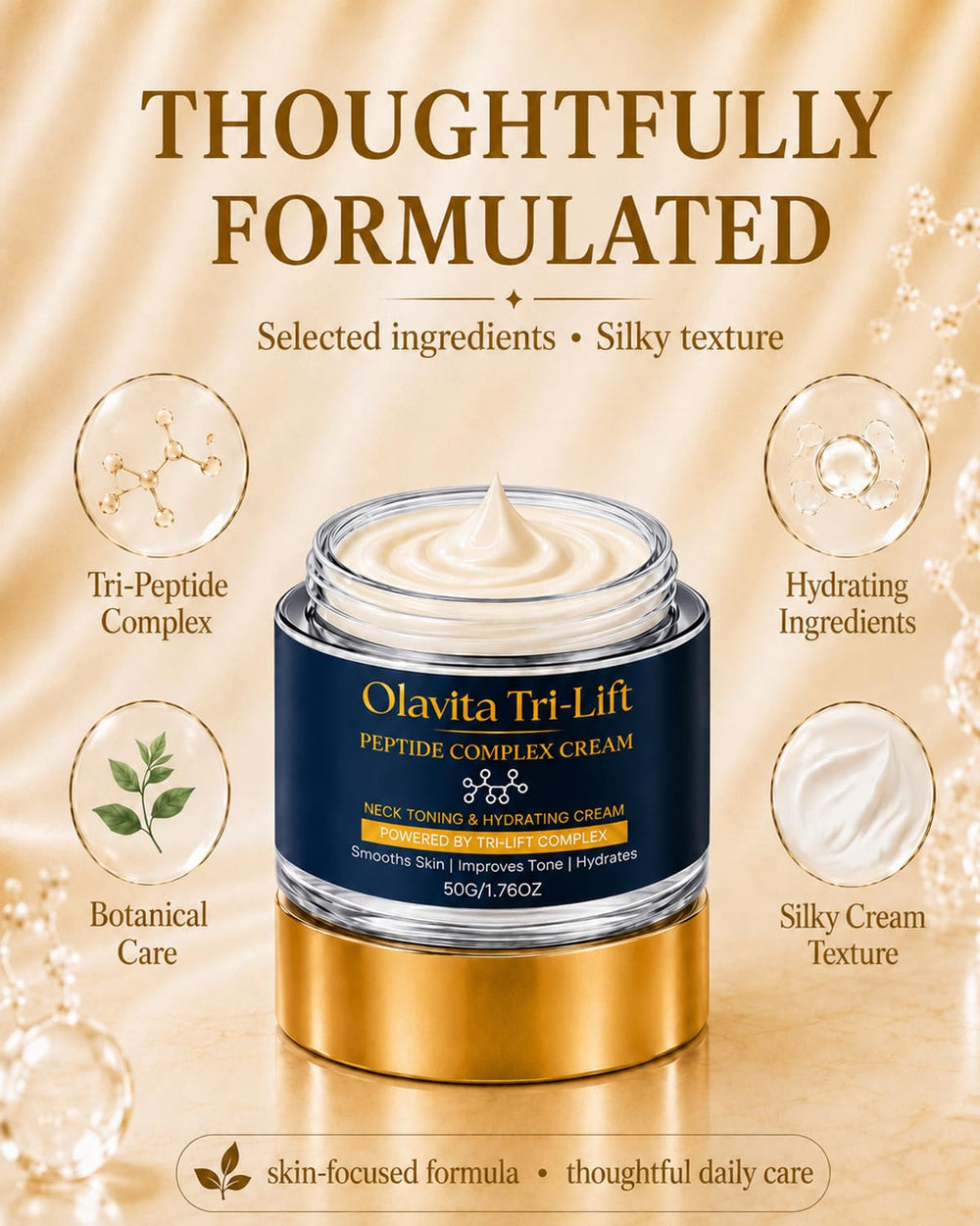 Olavita Tri-Lift label and cap detail highlighting product information clarity