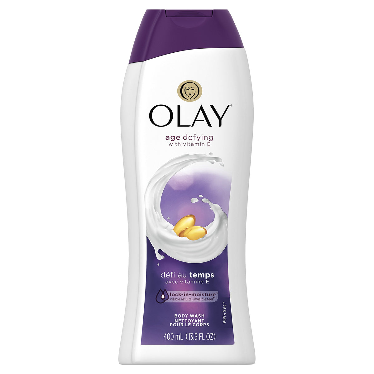 Olay bottle front view showing label and hydrating benefit