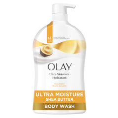 Olay front bottle ultra moisture showing label and pump for convenient use