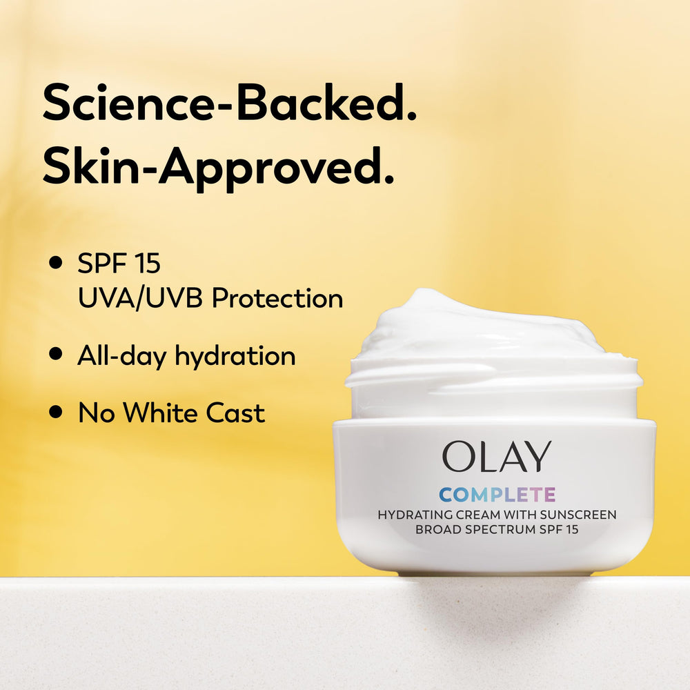 Olay cream blended on hand demonstrating fast absorption benefit