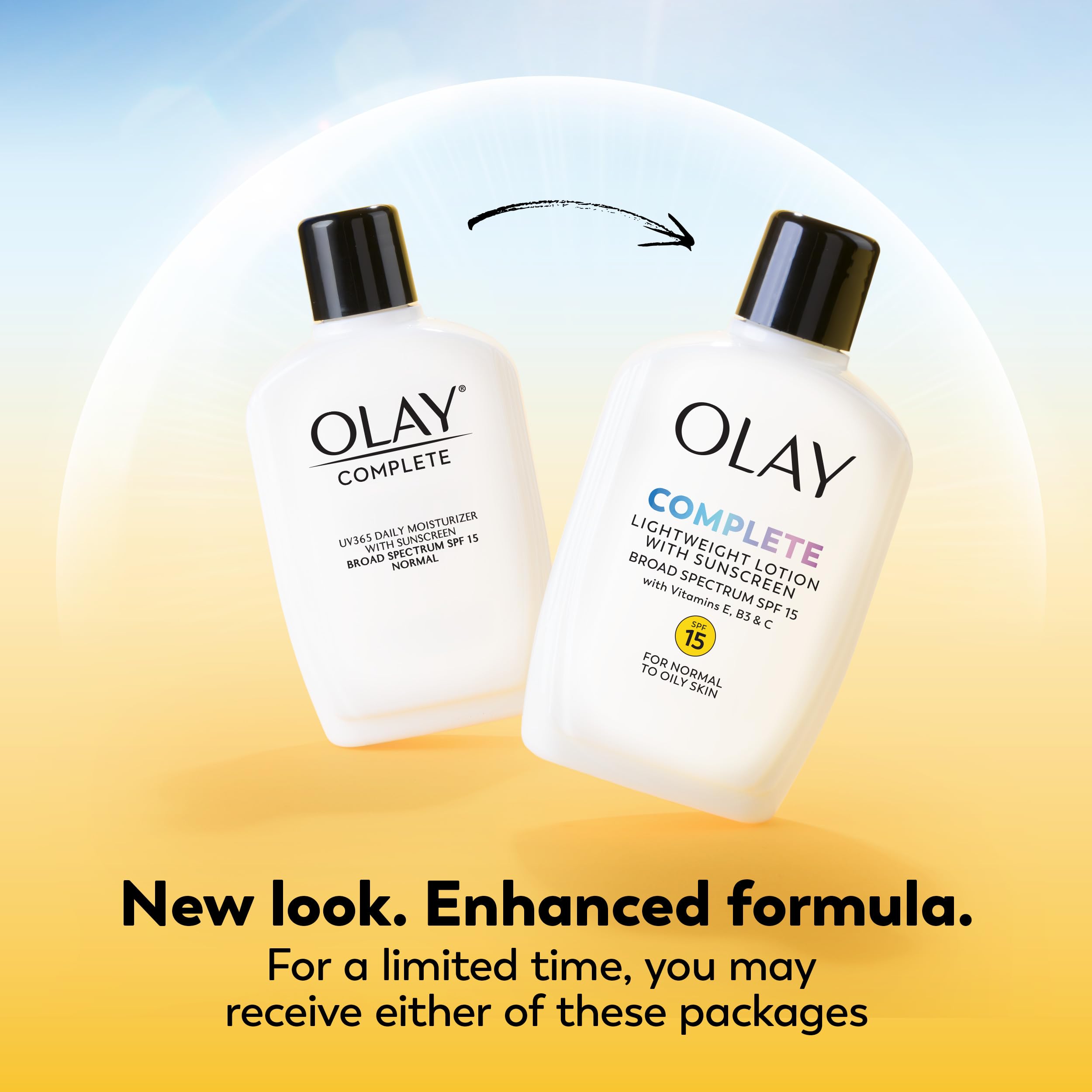 Olay open cap revealing lotion texture and easy dispensing