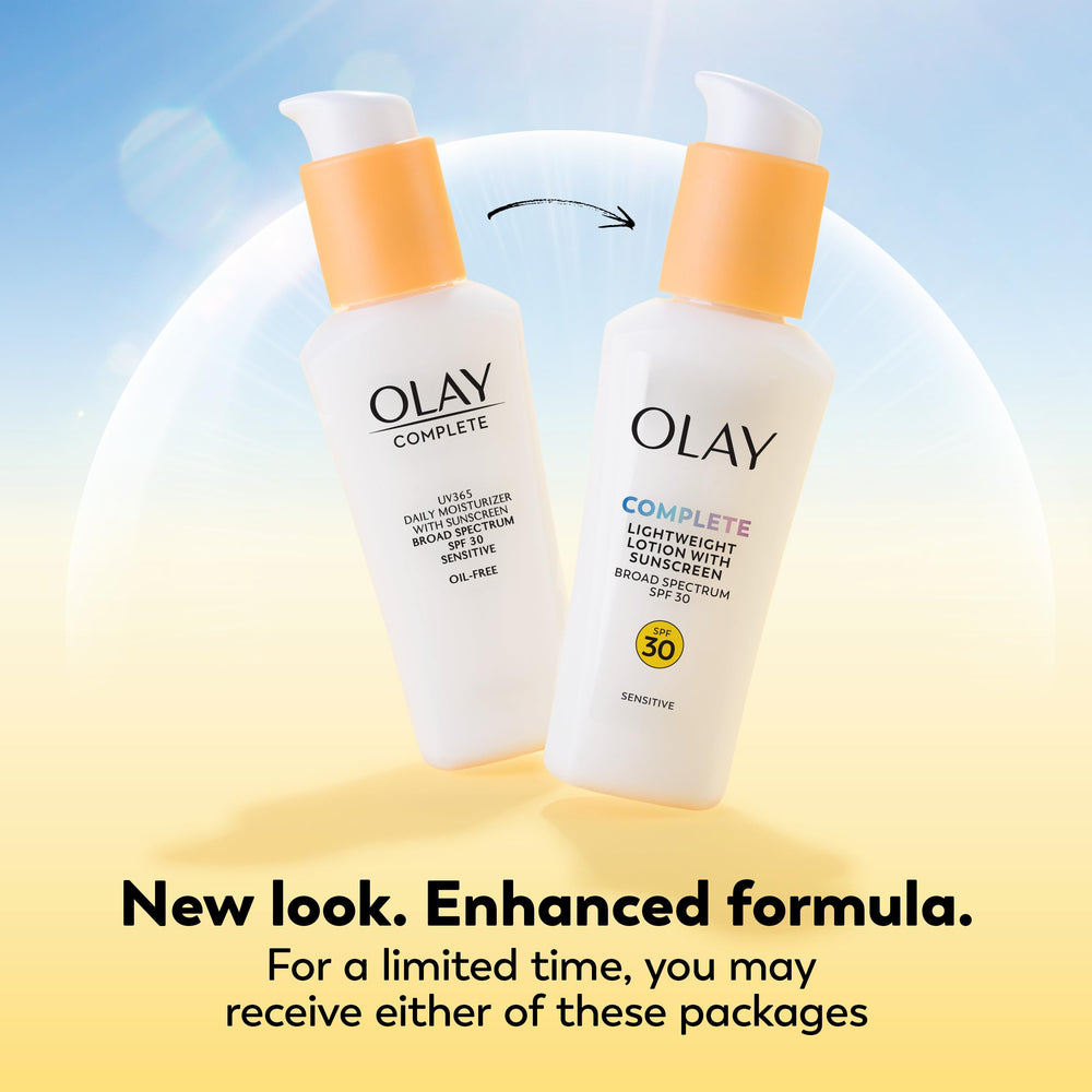 Olay opened cap showing lightweight lotion texture