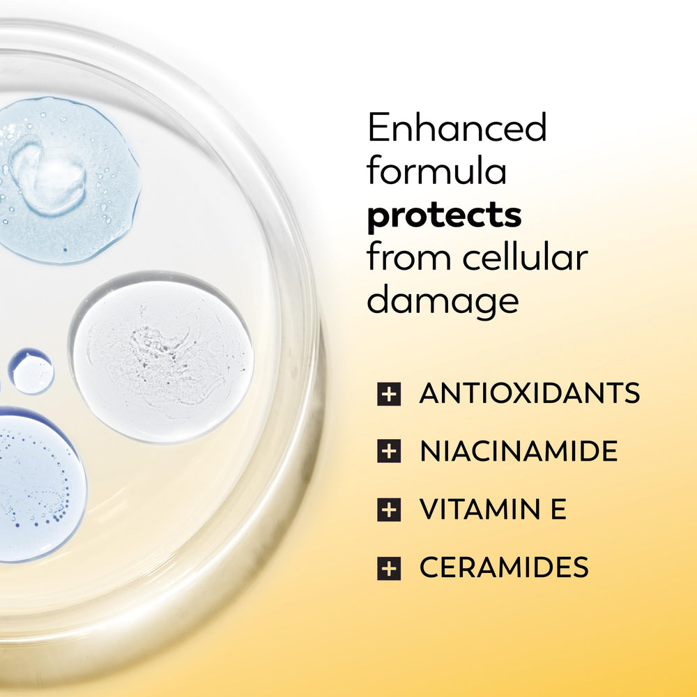 Olay Complete+ bottle in hand showing size and travel-friendly benefit