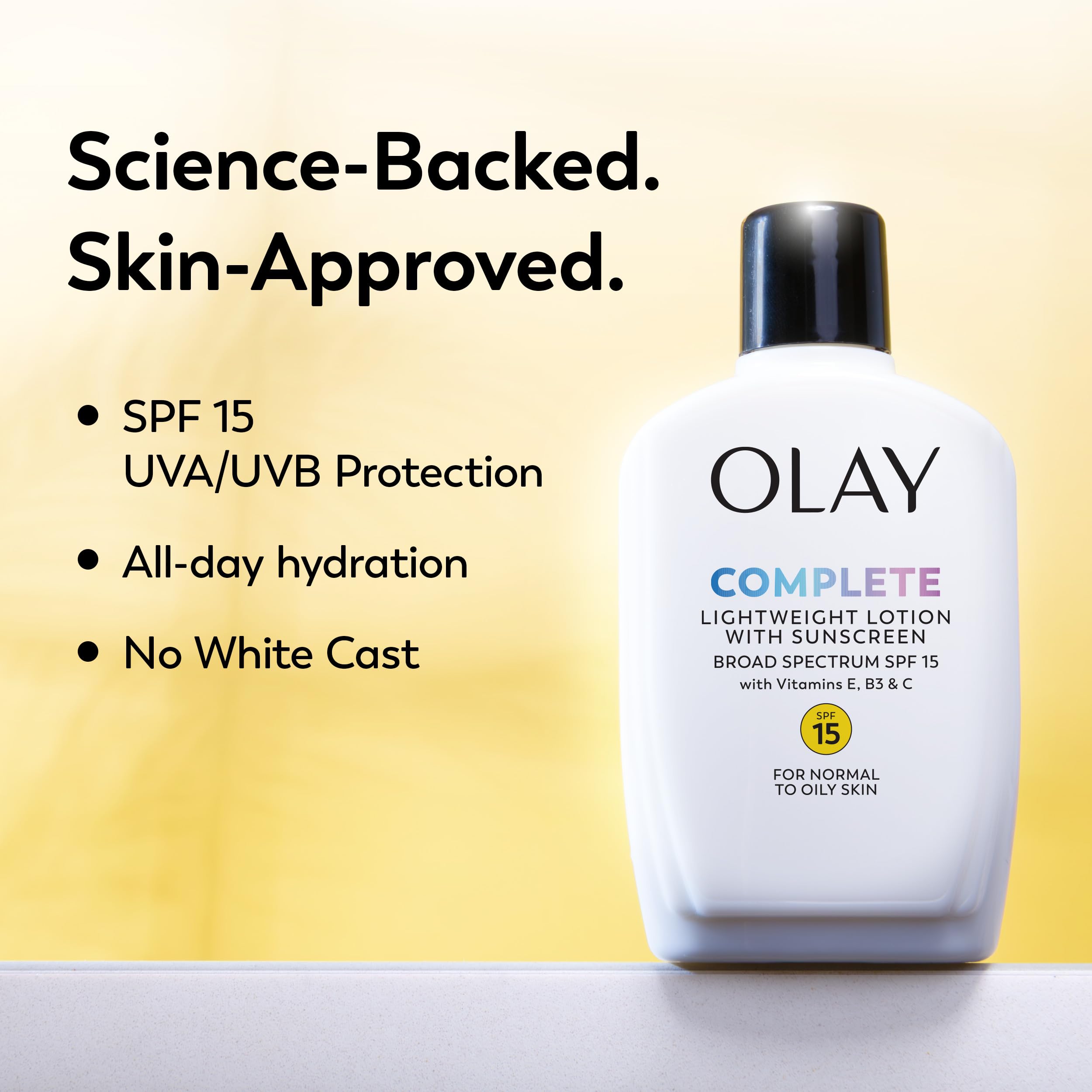 Olay lotion being pumped into hand for quick absorption