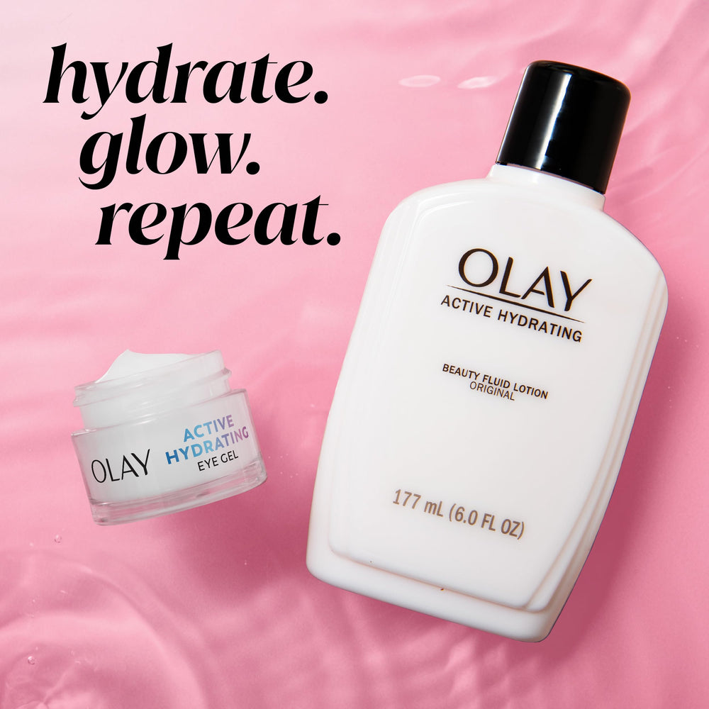 Olay ingredients label highlighting hyaluronic acid and niacinamide benefits