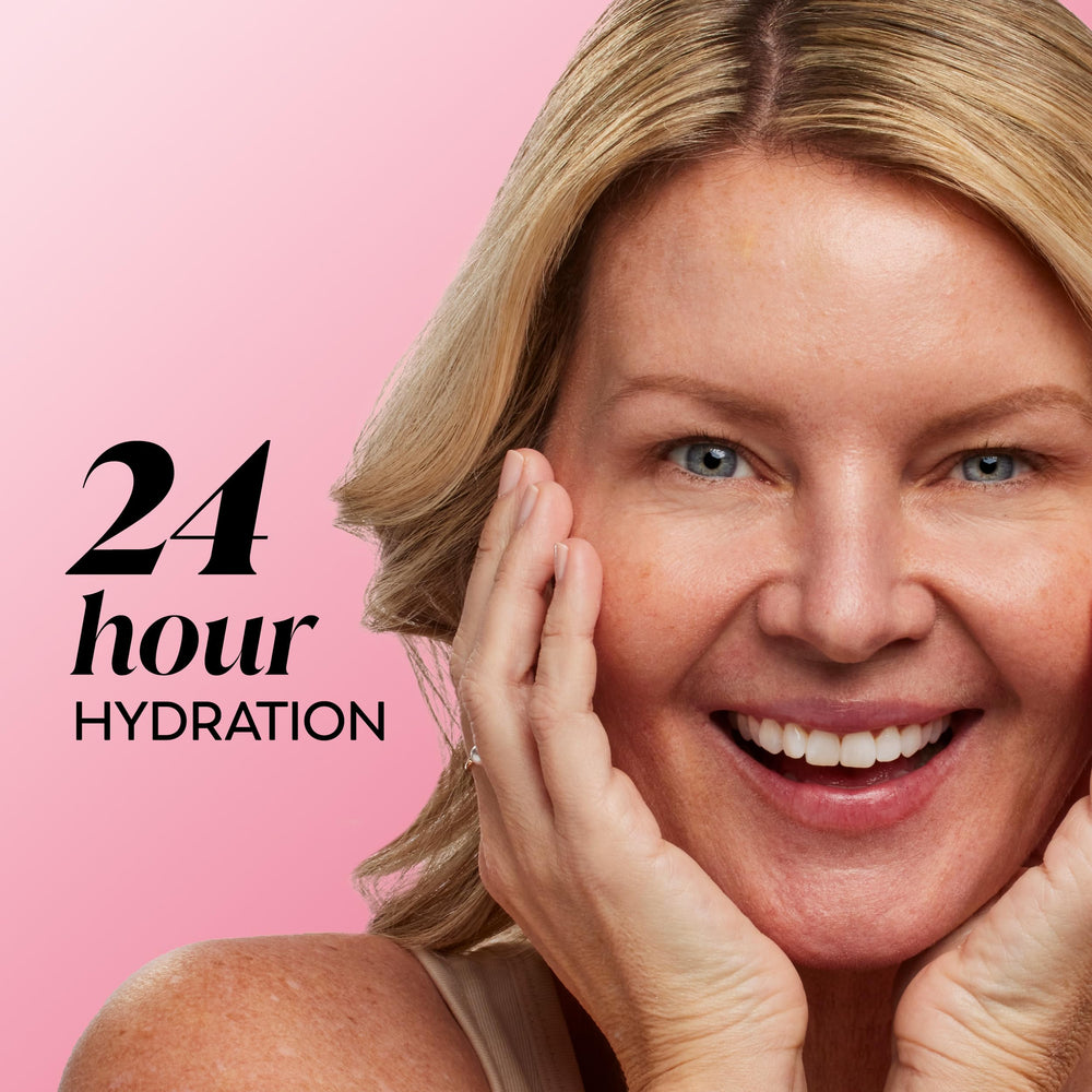 Olay applied to outer corner and eyelid illustrating gentle smoothing