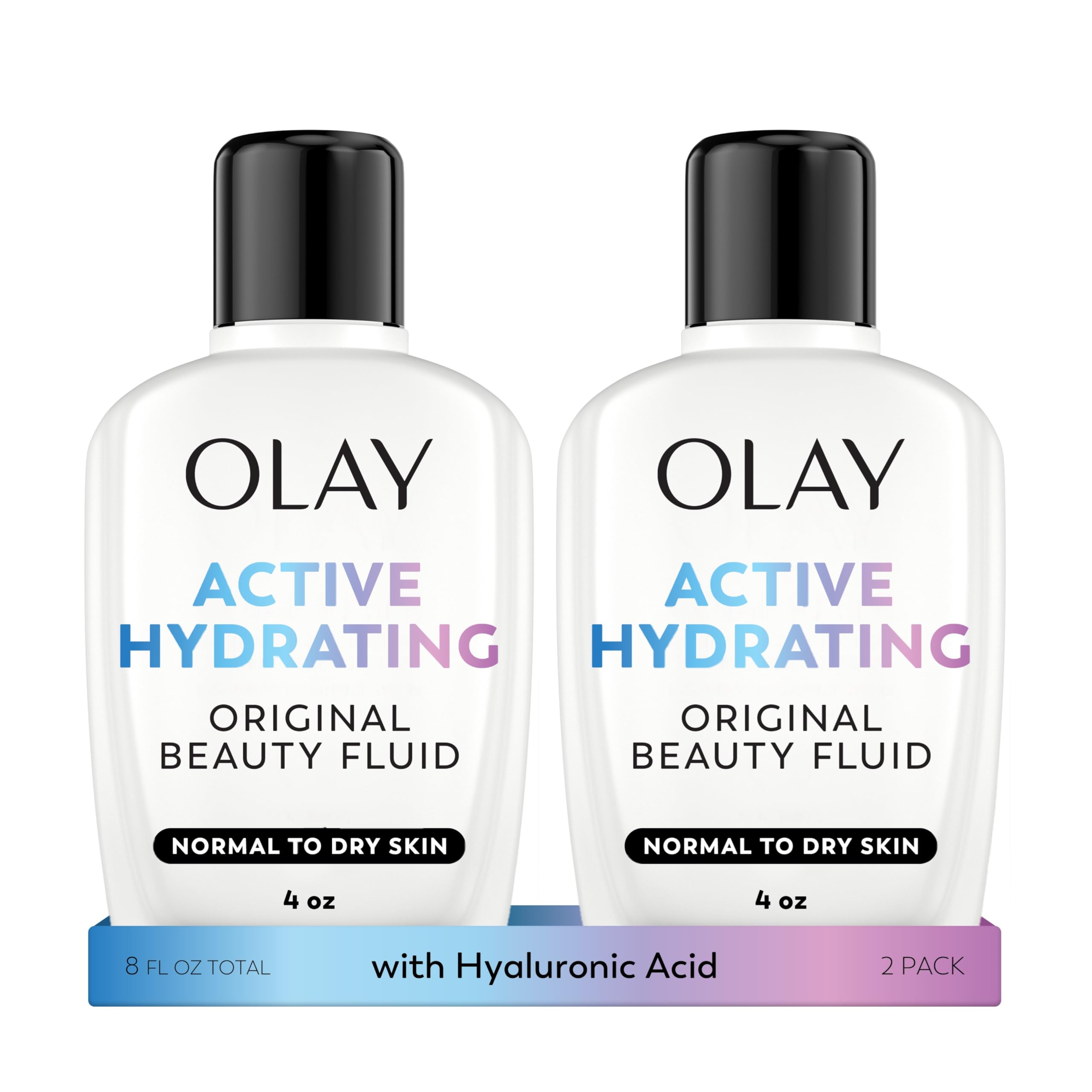 Olay front packaging pack of two showing product and size benefit