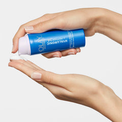 Olay back label close-up showing ingredient and SPF information benefit