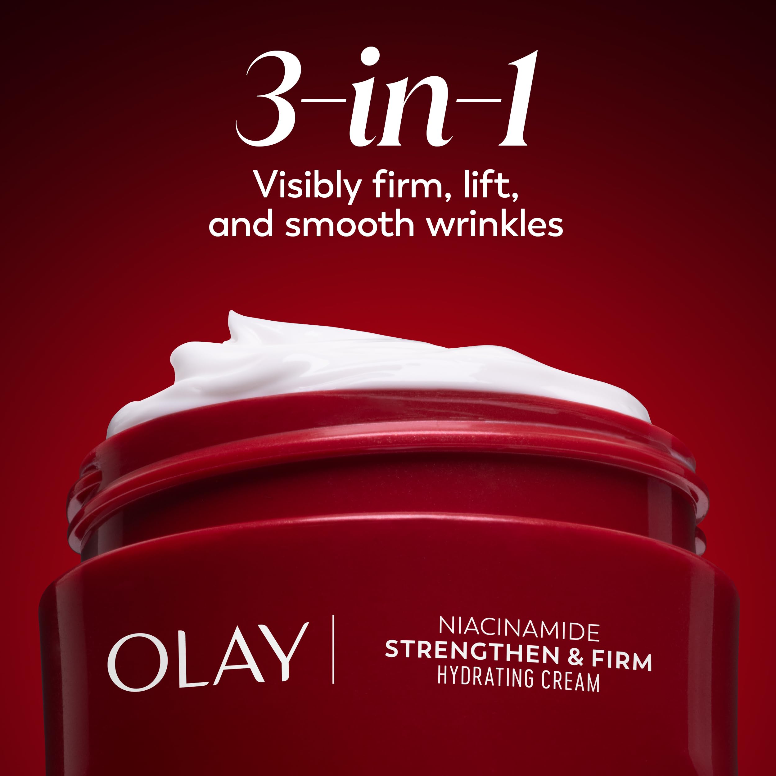 Visual of niacinamide and peptides representing Olay ingredient benefits for renewal